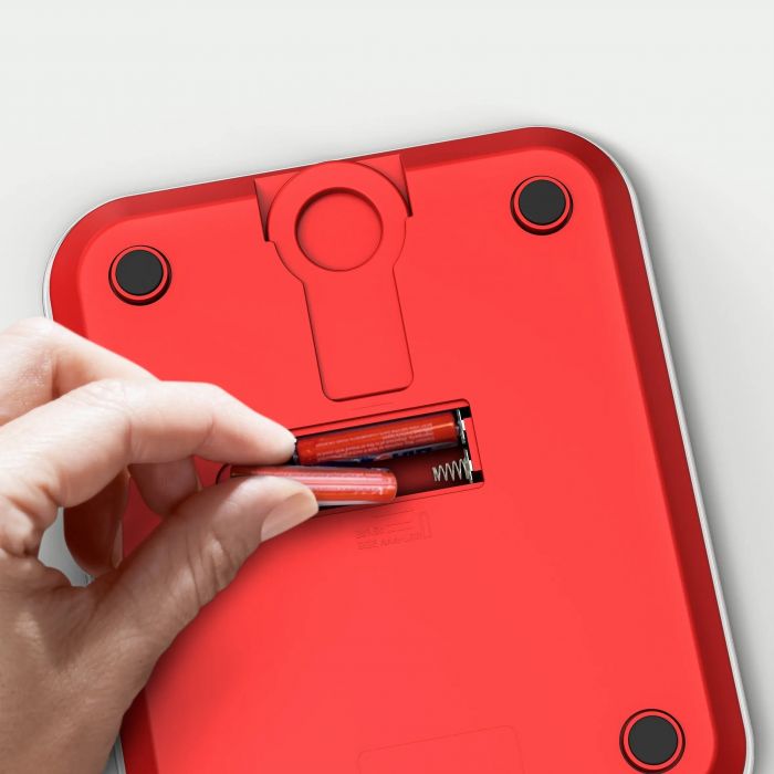 Ваги Tefal кухонні Optiss, 5кг, AAAx2 в комплекті, скло, червоний