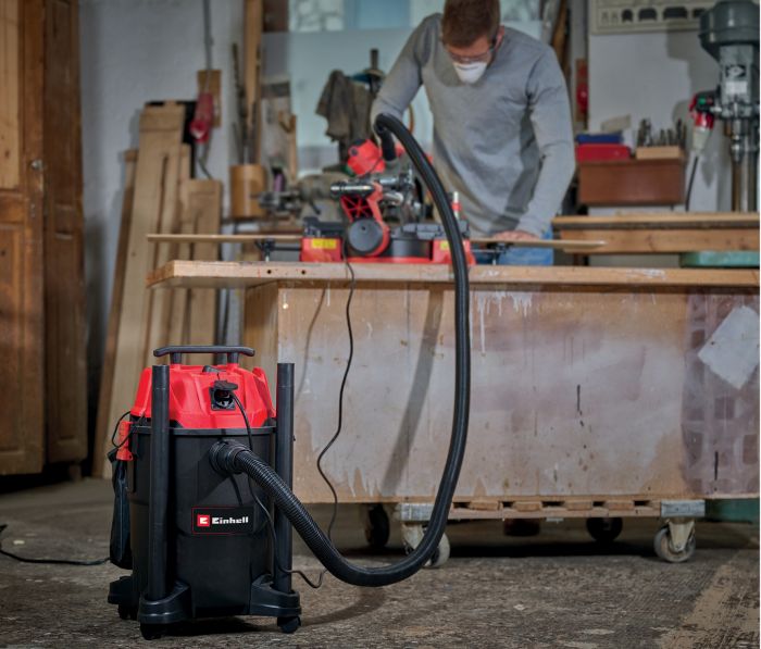 Пилосос професійний Einhell TC-VC 1825 А, 1250 Вт, пластик 25 л, 180 мбар, шланг 2.5 м, кабель 3 м, розетка 2.2 кВт, 4.2 кг