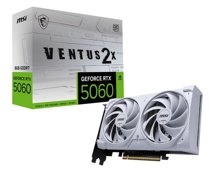 Відеокарта MSI GeForce RTX 5060 8GB GDDR7 VENTUS 2X OC WHITE