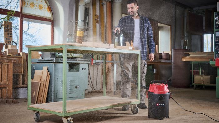 Пилосос професійний Einhell TC-VC 1820, 1250 Вт, пластик 20 л, 180 мбар, шланг 1.5 м, кабель 3 м, 3.6 кг