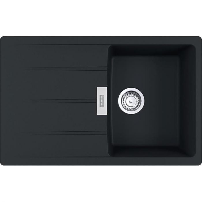 Мийка кухонна Franke Centro, фраграніт, прямокутник, з крилом, 780х500х200мм, чаша - 1, накладна, CNG 611-78, чорний матовий