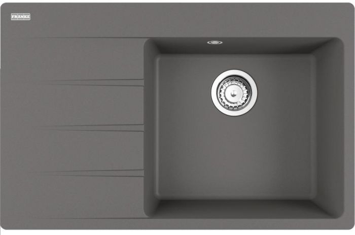 Мийка кухонна Franke Centro, фраграніт, прямокутник, з крилом, 780х500х200мм, чаша - 1, врізна, CNG 611-78 TL, сірий камінь