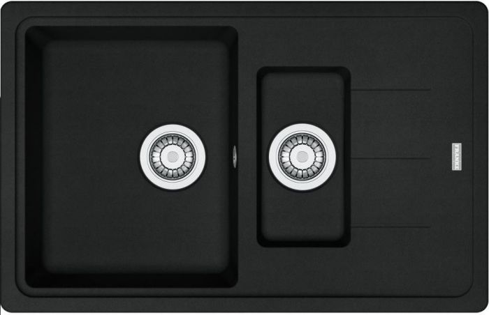 Мийка кухонна Franke Basis, фраграніт, прямокутник, з крилом, 780х500х200мм, чаша - 1,5, врізна, BFG 651-78, чорний матовий