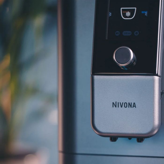 Кавомашина Nivona CafeRomatica, 1.8л, зерно+мелена, автомат.капуч, дисплей, авторецептів -9, пригот, холодної кави, перлинно-блакитний