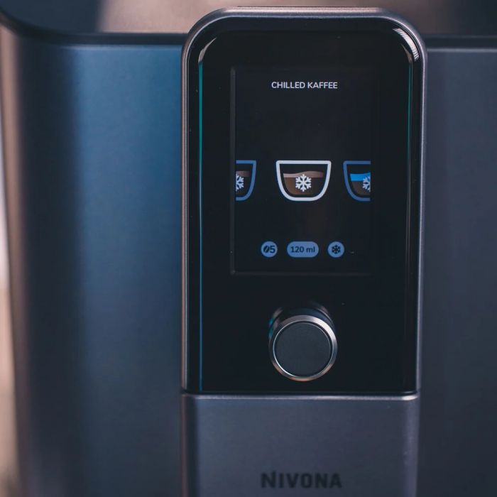 Кавомашина Nivona CafeRomatica, 1.8л, зерно+мелена, автомат.капуч, дисплей, авторецептів -9, пригот, холодної кави, перлинно-блакитний