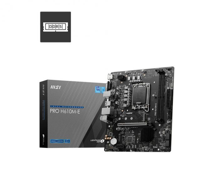 Материнcька плата MSI PRO H610M-E s1700 H610 2xDDR5 M.2 HDMI D-Sub mATX