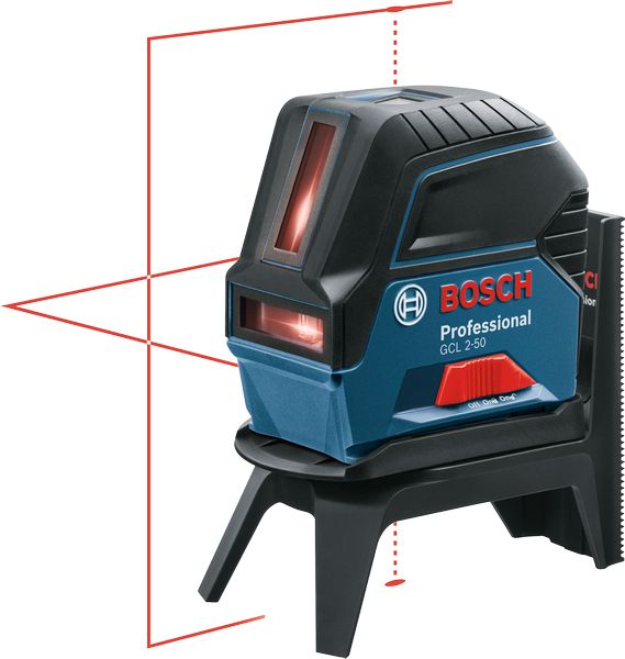 Нівелір лазерний Bosch GCL2-50+RM1+BM3 до 20м, ±0.3мм/м, 4AAx1.5В, IP54, чохол, мішеннь, кейс, 0.6кг