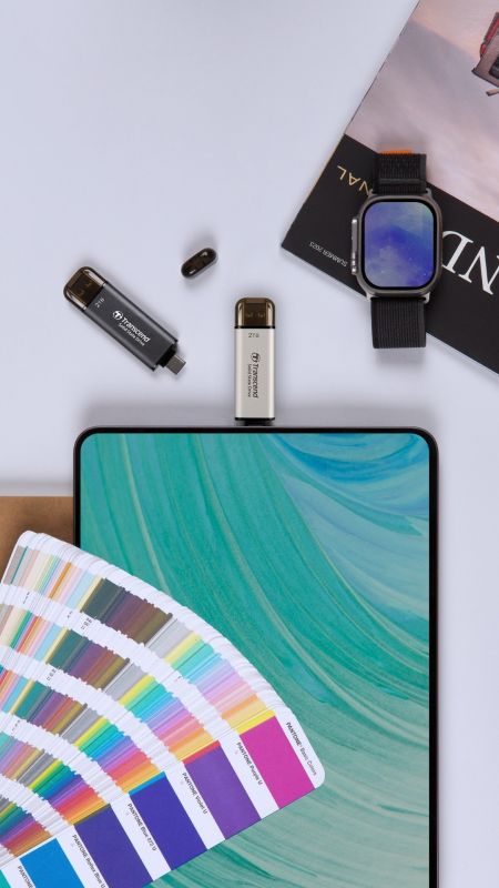 Портативний SSD Transcend  512GB USB 3.1 Gen 2 Type-A + Type-C ESD310 Чорний