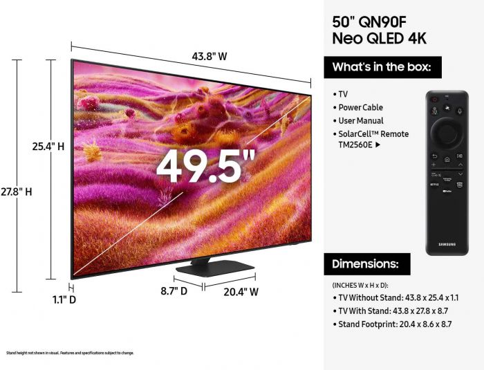 Телевізор 50" Samsung NeoQLED 4K 120Hz (Up to 165Hz) Smart Tizen Black