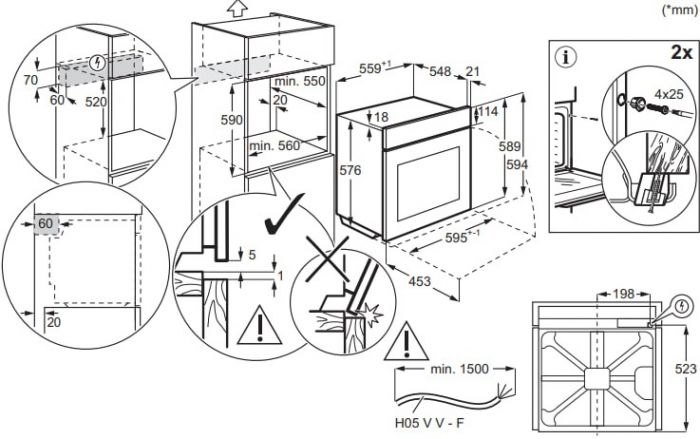 Духова шафа Electrolux електрична, 72л, A+, дисплей, конвекція, телескопічні напрямні, шампань