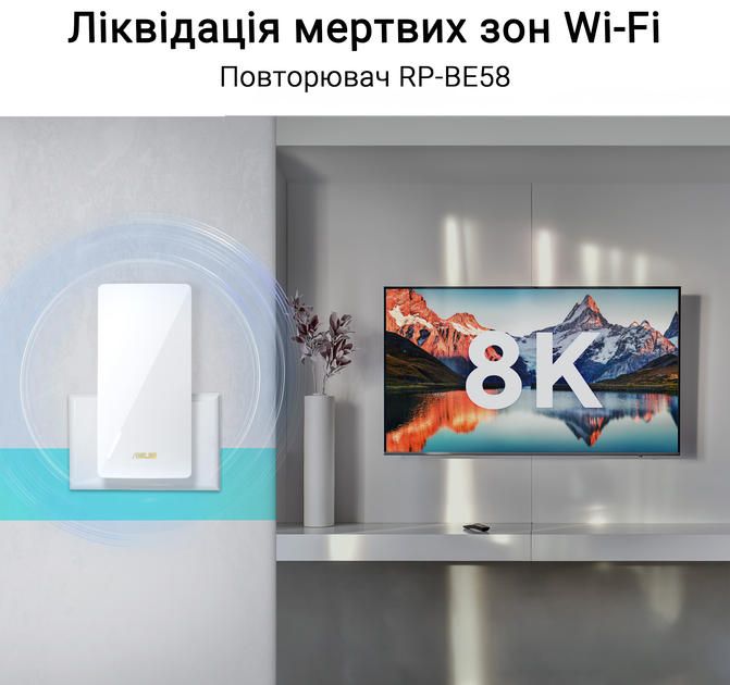 Розширювач покриття WiFi ASUS RP-BE58 AX3000 1xGE LAN, MESH