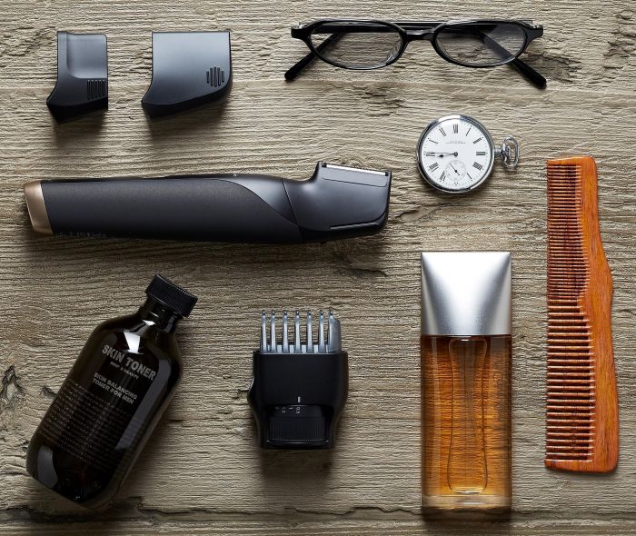 Тример Panasonic, для бороди, вусів, голови та тіла, мережа+акум., насадок-2, чохол, швидка зарядка, чорно-золотий