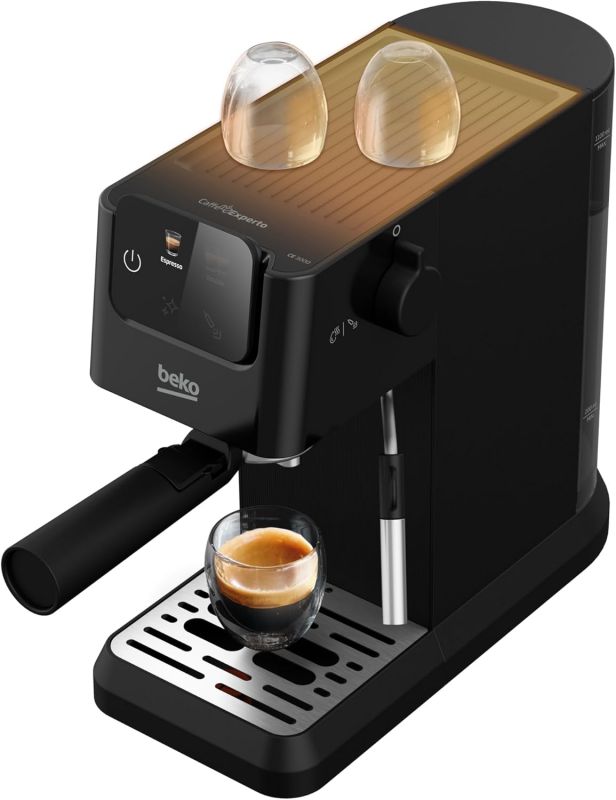 Кавоварка Beko ріжкова 1.1л, мелена, ручний капучинатор, підігрів чашок, авторецептів - 2, дисплей, чорний