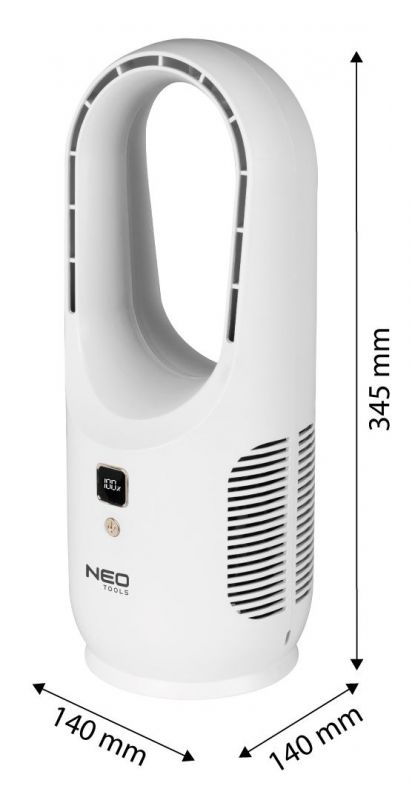 Вентилятор настільний акумуляторний Neo Tools, 345мм, 2200 мАч, білий