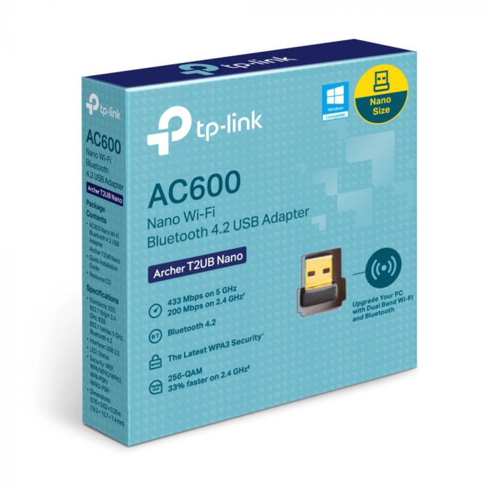 Адаптер WiFi TP-LINK Archer T2UB nano AC600, USB, BT4.2