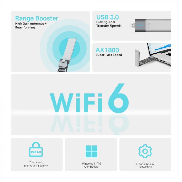 Адаптер WiFi TP-LINK Archer TX20UH AX1800, USB