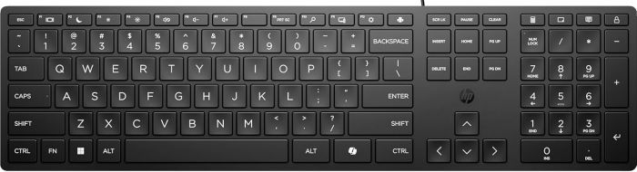 Клавіатура мембранна НР 320K, 109key, USB-A, EN/UK, чорний