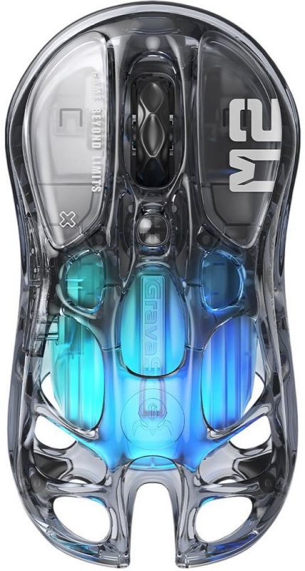 Миша GravaStar Mercury M2, BT/WL/USB-A, RGB, чорно-прозорий