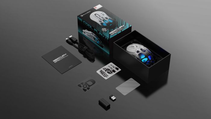 Миша GravaStar Mercury M1 Pro, BT/WL/USB-A, RGB, чорно-білий