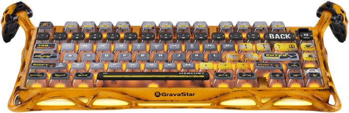 Клавіатура механічна GravaStar Mercury K1 Pro 80keys, GravaStar x Kailh Speedy Mint, BT/WL/USB, жовтий