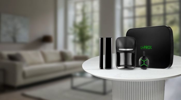 Комплект охоронної сигналізації U-Prox MPX L KF kit Black, U-Prox MPX L, U-Prox PIR, U-Prox WDC, U-Prox Keyfob B4, бездротовий, чорний