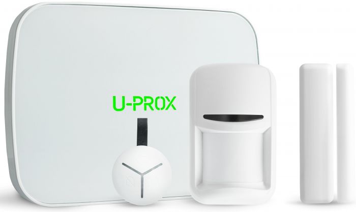 Комплект охоронної сигналізації U-Prox MPX G KF kit White, U-Prox MPX G, U-Prox PIR, U-Prox WDC, U-Prox Keyfob, бездротовий, білий