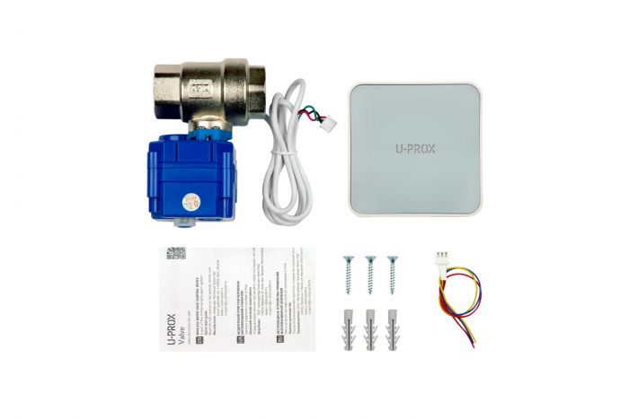 Комплект запобігання затопленню U-Prox Valve DN20, 3/4", автономне живлення від батарей CR123A, автоматичний прогон раз на тиждень