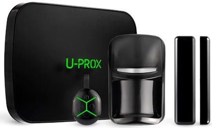 Комплект охоронної сигналізації U-Prox MPX L KF kit Black, U-Prox MPX L, U-Prox PIR, U-Prox WDC, U-Prox Keyfob B4, бездротовий, чорний