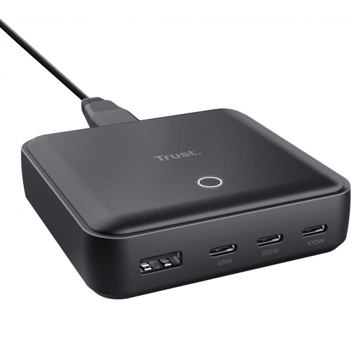Зарядний пристрій мережевий Trust Maxo 100Вт, 3xUSB-C/USB-A ,PD, чорний