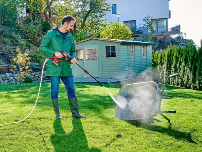 Мийка акумуляторна Einhell HYPRESSO 18/24-1 Li - Solo, PXC, 18В, до 24 бар, 240 л/хв, самовсмоктування, 2.1 кг (без АКБ і ЗП)