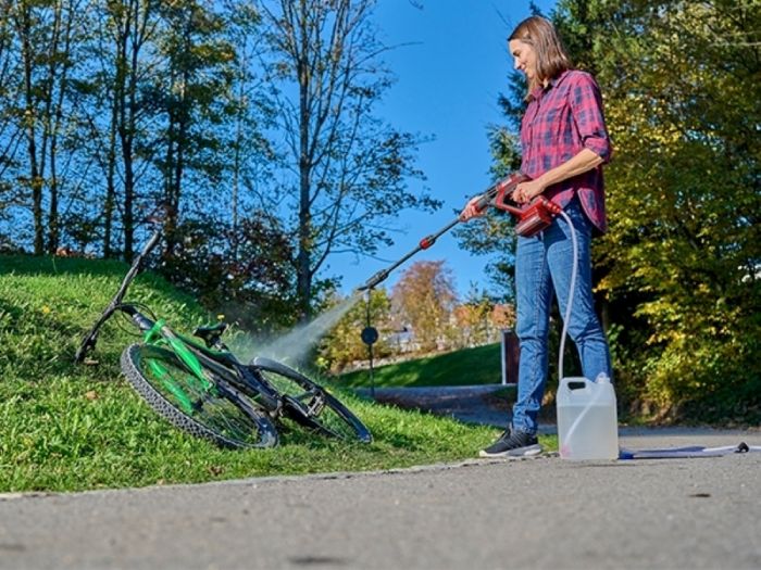 Мийка акумуляторна Einhell HYPRESSO 18/24-1 Li - Solo, PXC, 18В, до 24 бар, 240 л/хв, самовсмоктування, 2.1 кг (без АКБ і ЗП)