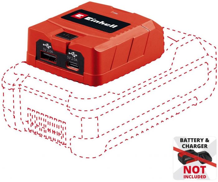 Зарядний пристрій USB акумуляторний Einhell TC-CP 18 Li USB A/C - Solo, PXC, 18В, Type-A/Type-C, 2 A, 0.06 кг (без АКБ і ЗП)