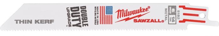 Полотно пиляльне для шабельної пилки Milwaukee GP по металу, крок зуба 1.8мм х 150мм, 5шт