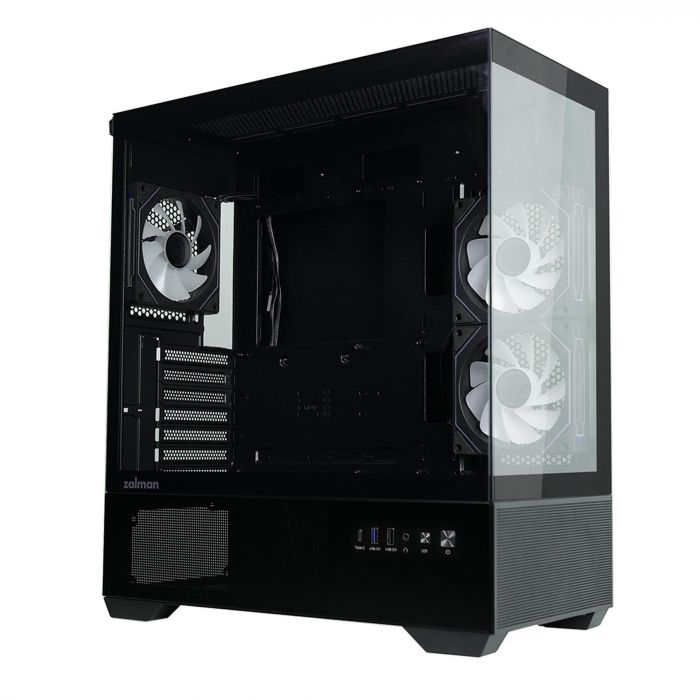 Корпус Zalman Chronix без БЖ, 1xUSB3.0, 1xUSB2.0, 1x Type C, 2x120мм ARGB Reverse,  1x120мм ARGB, VGA 410мм, LCS ready, TG Side/Front Panel, ATX, чорний