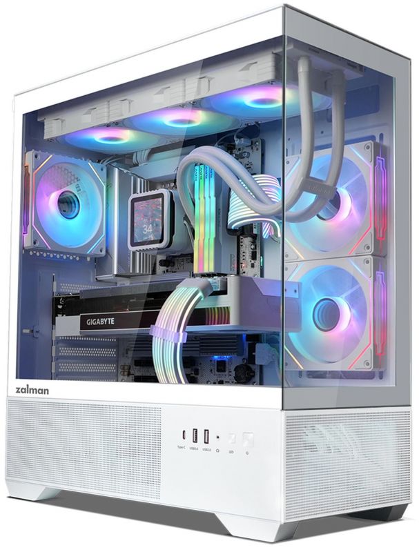 Корпус Zalman Chronix без БЖ, 1xUSB3.0, 1xUSB2.0, 1x Type C, 2x120мм ARGB Reverse,  1x120мм ARGB, VGA 410мм, LCS ready, TG Side/Front Panel, ATX, білий