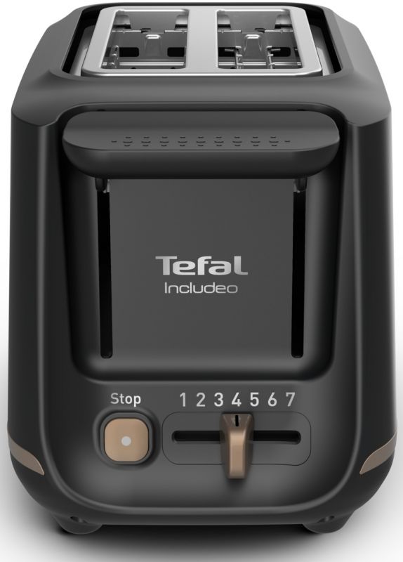 Тостер Tefal Includeo 850Вт, розморожування, щипці, термопластик, чорний