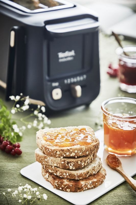 Тостер Tefal Includeo 850Вт, розморожування, щипці, термопластик, чорний