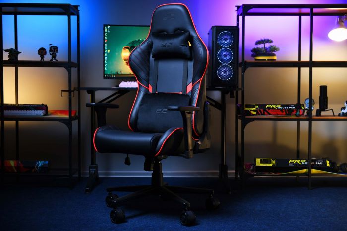 Крісло 2E GAMING HIBAGON II, ПУ шкіра, 3D-Armrests, чорно-червоний