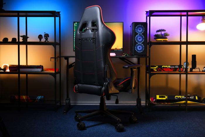 Крісло 2E GAMING HIBAGON II, ПУ шкіра, 3D-Armrests, чорно-червоний