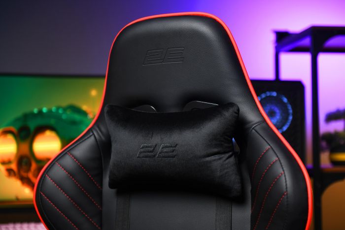 Крісло 2E GAMING HIBAGON II, ПУ шкіра, 3D-Armrests, чорно-червоний