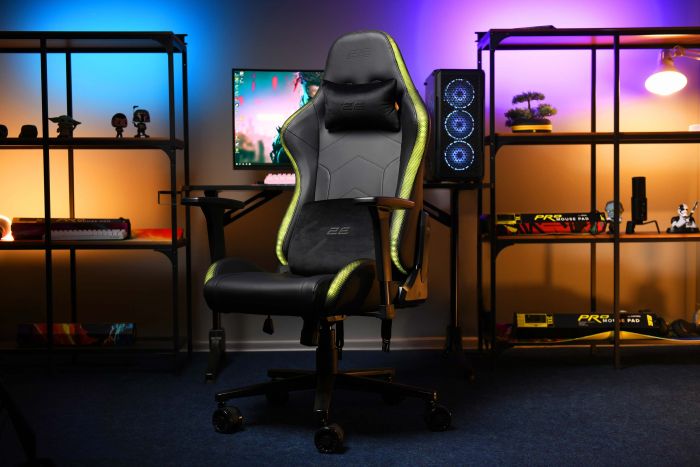 Крісло 2E GAMING OGAMA II RGB, ПУ шкіра, 3D-Armrests, чорний