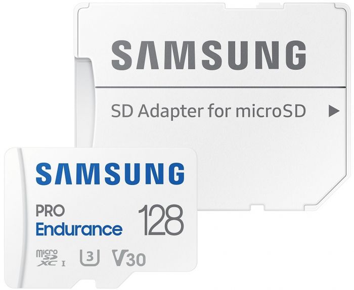 Карта пам'яті Samsung microSD 128GB C10 UHS-I R180MB/s PRO Endurance + SD