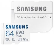 Карта пам'яті Samsung microSDXC   64GB C10 UHS-I R130MB/s Evo Plus + SD