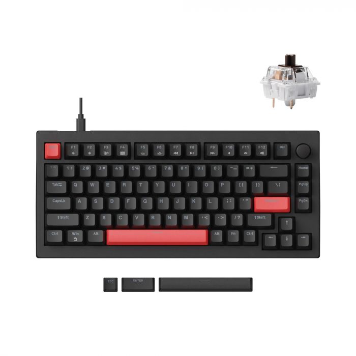 Клавіатура механічна Lemokey X4 84Key, Keychron Brown, USB-A, QMK/VIA, Hot-Swap, EN/UKR, RGB, чорний