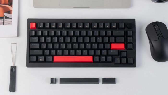 Клавіатура механічна Lemokey X4 84Key, Keychron Red, USB-A, QMK/VIA, Hot-Swap, EN/UKR, RGB, чорний
