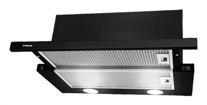 Витяжка Hansa телескопічна, 60см, 475м3ч, чорний