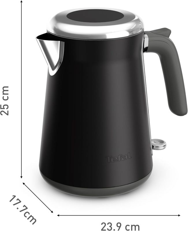 Електрочайник Tefal Collection 1.68л, Strix, нерж. сталь, чорний