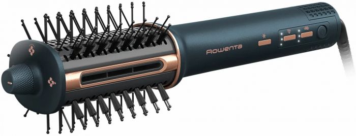 Фен-щітка Rowenta Air Brush 3D, 1200Вт, 3 режими, іоніз-я, хол. обдув, функція фену, кераміка, чорно-золотий