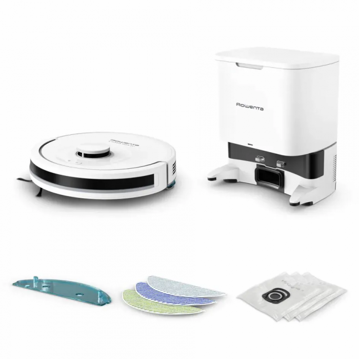 Робот-пилосос Rowenta миючий X-PLORER Serie 90+, 6000ПаВт, h=9.7см, 0.26л, конт пил -0.29л, автон. робота до 270хв, білий