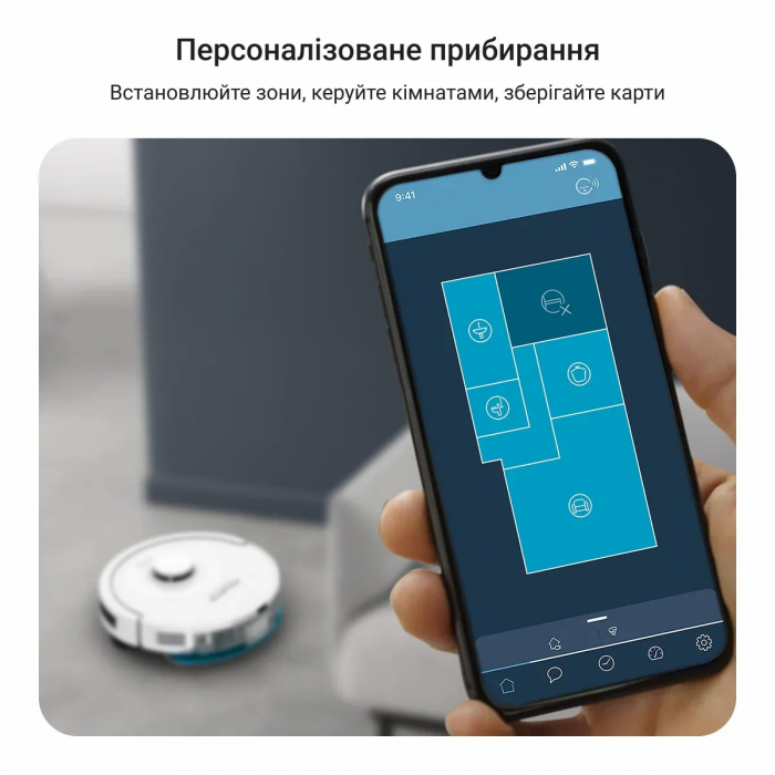 Робот-пилосос Rowenta миючий X-PLORER Serie 90+, 6000ПаВт, h=9.7см, 0.26л, конт пил -0.29л, автон. робота до 270хв, білий